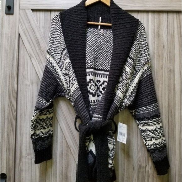 Free People Cozy Cabin Bohemian Cardigan Sweater - Picture 15 of 16